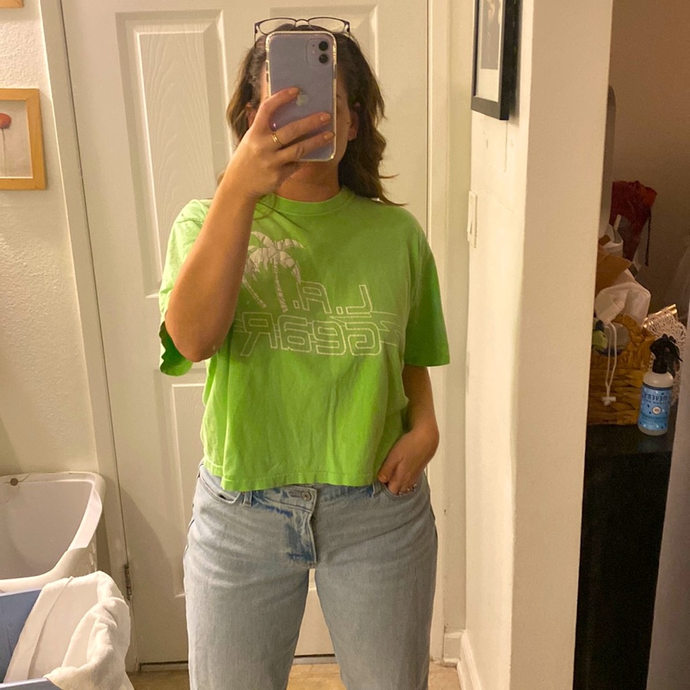 Vintage L.A. Gear neon green tee one size fits all